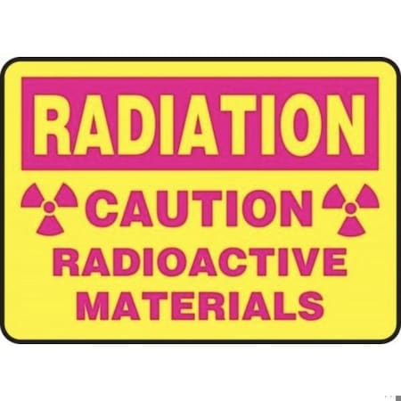Accuform Radiation & Laser Sign, 10 in H x 14 in W, Dura-Plastic MRAD910XT